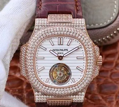Patek Philippe Nautilus Tourbillon R8 Factory 1:1 Best Edition Replica Watch Swiss Tourbillon Rose Gold