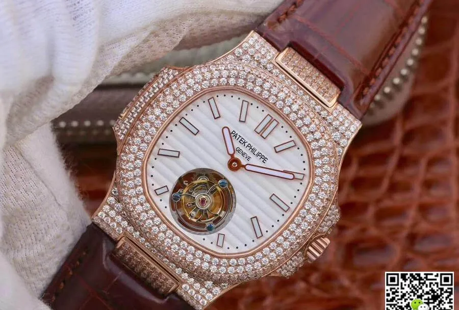 Patek Philippe Nautilus Tourbillon R8 Factory 1:1 Best Edition Replica Watch Swiss Tourbillon Rose Gold