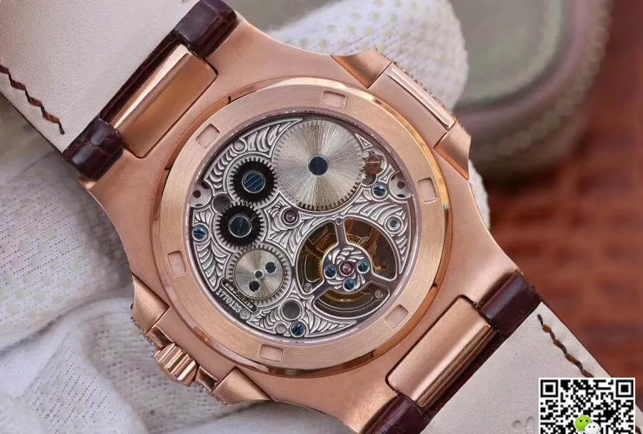 Patek Philippe Nautilus Tourbillon R8 Factory 1:1 Best Edition Replica Watch Swiss Tourbillon Rose Gold
