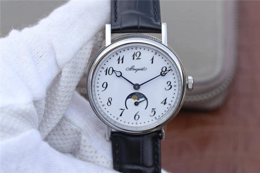 Breguet Classique Moonphase 9087BB 29 964 TW Factory 1:1 Best Edition Replica Watch Black Strap