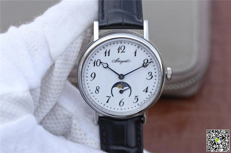 Breguet Classique Moonphase 9087BB 29 964 TW Factory 1:1 Best Edition Replica Watch Black Strap