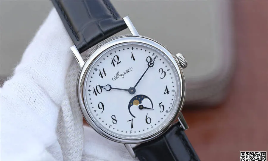 Breguet Classique Moonphase 9087BB 29 964 TW Factory 1:1 Best Edition Replica Watch Black Strap