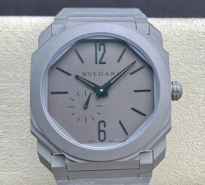 Bvlgari Octo Finissimo 102713 BGO40C14TTXTAUTO BV Factory 1:1 Best Edition Replica Watch Gray Dial
