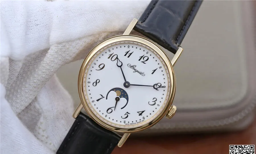 Breguet Classique Moonphase 9087BB 29 964 TW Factory 1:1 Best Edition Replica Watch White Dial