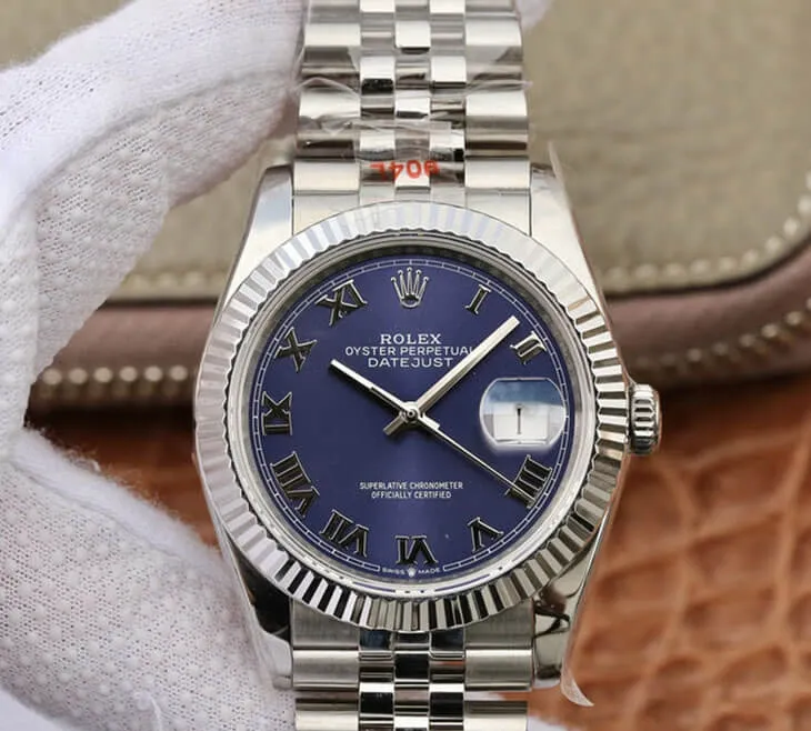 Rolex Datejust 36MM GM Factory 1:1 Best Edition Replica Watch Blue Dial Stainless Steel Strap