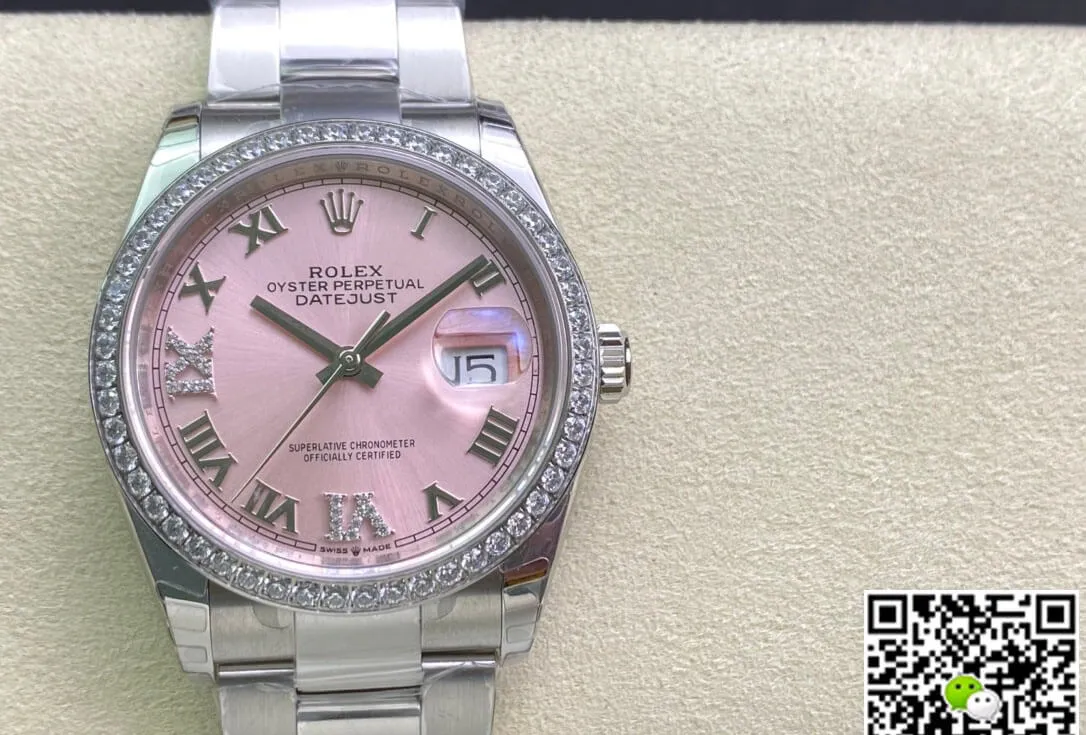 Rolex Datejust M126284RBR-0024 EW Factory 1:1 Best Edition Replica Watch Silver Diamond Bezel