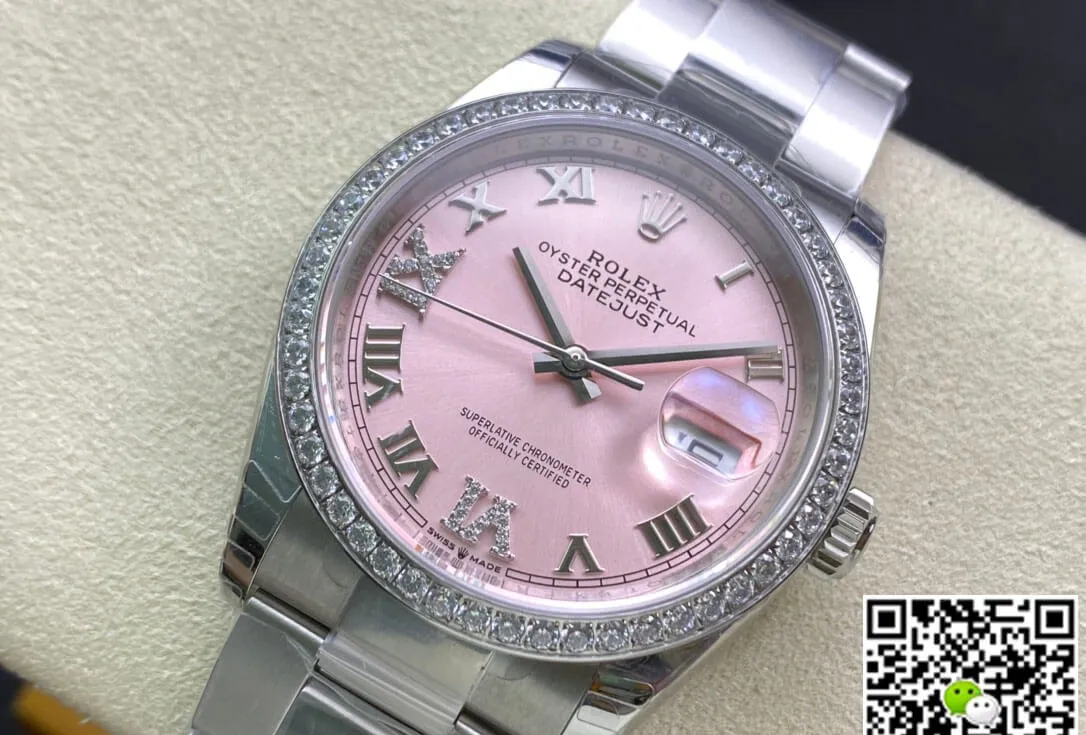 Rolex Datejust M126284RBR-0024 EW Factory 1:1 Best Edition Replica Watch Silver Diamond Bezel