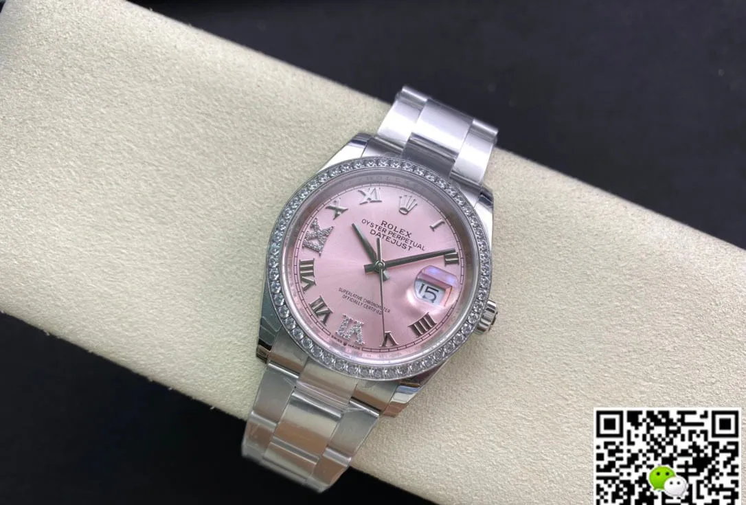 Rolex Datejust M126284RBR-0024 EW Factory 1:1 Best Edition Replica Watch Silver Diamond Bezel