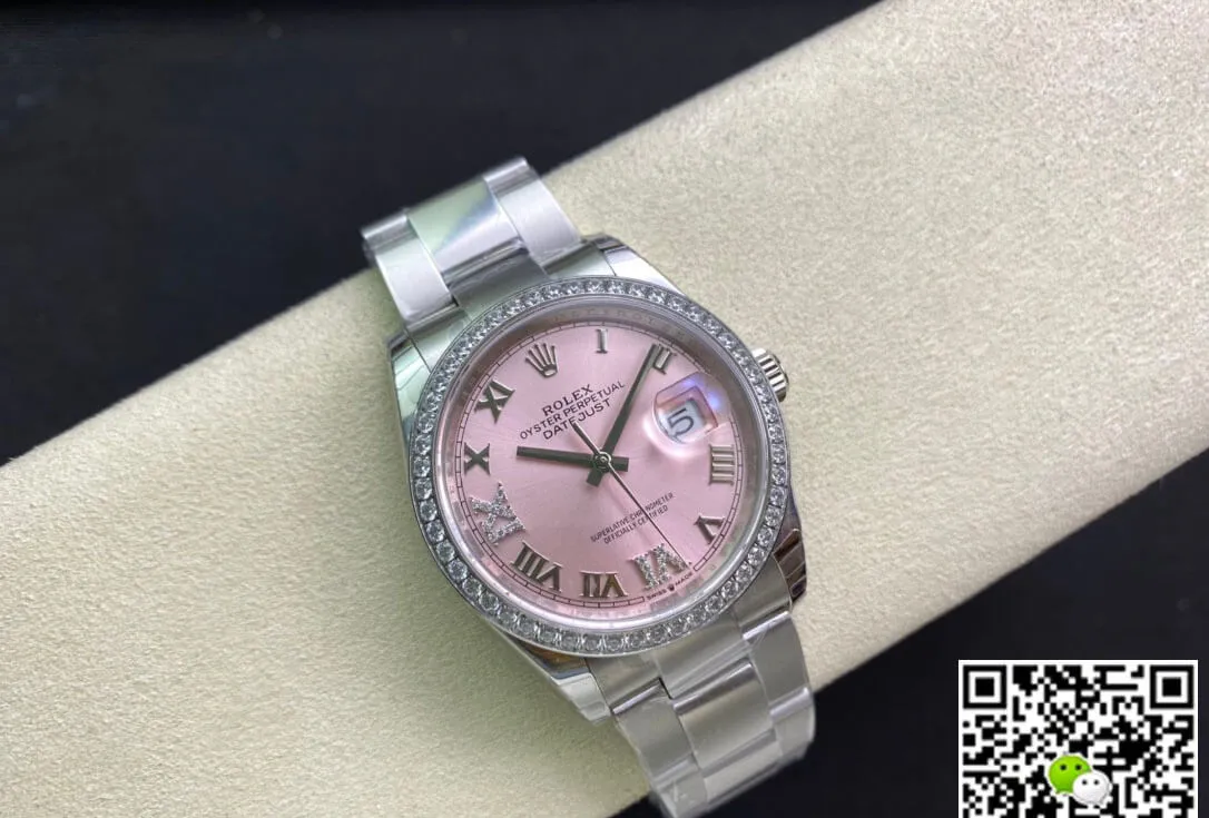 Rolex Datejust M126284RBR-0024 EW Factory 1:1 Best Edition Replica Watch Silver Diamond Bezel
