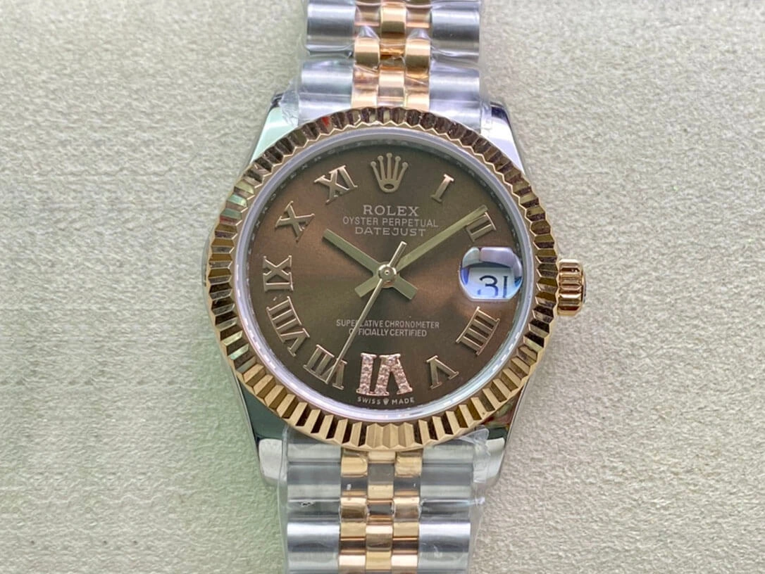 Rolex Datejust M278271-0004 31MM EW Factory 1:1 Best Edition Replica Watch Brown Diamond Dial