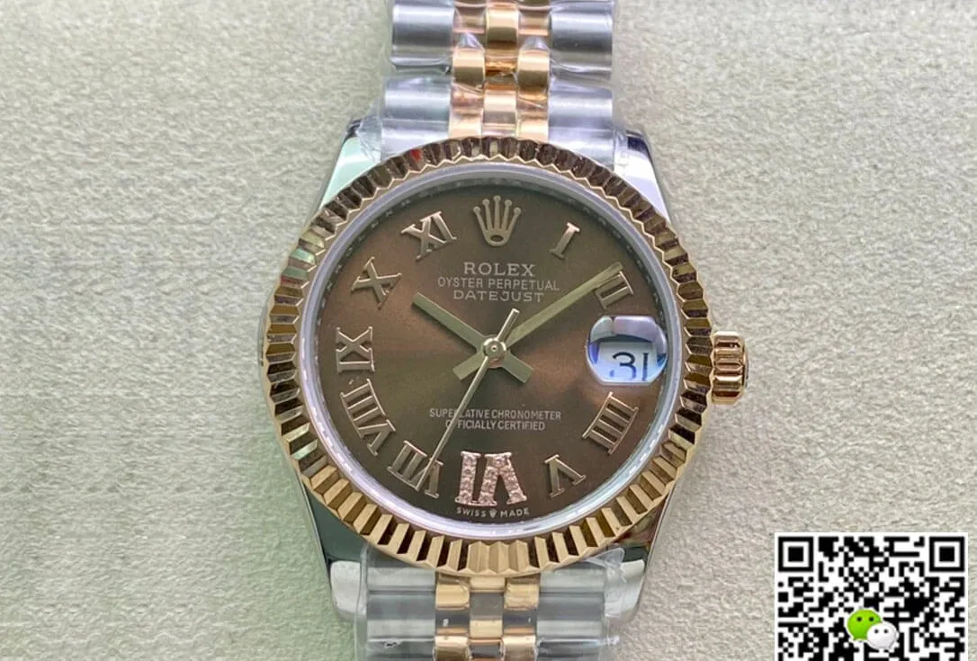 Rolex Datejust M278271-0004 31MM EW Factory 1:1 Best Edition Replica Watch Brown Diamond Dial