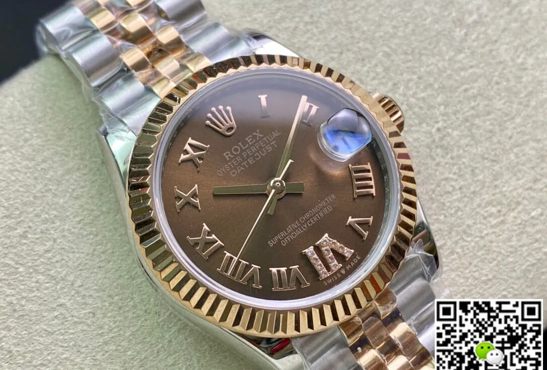 Rolex Datejust M278271-0004 31MM EW Factory 1:1 Best Edition Replica Watch Brown Diamond Dial