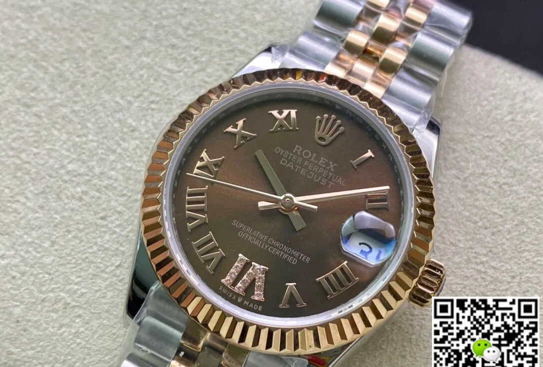 Rolex Datejust M278271-0004 31MM EW Factory 1:1 Best Edition Replica Watch Brown Diamond Dial