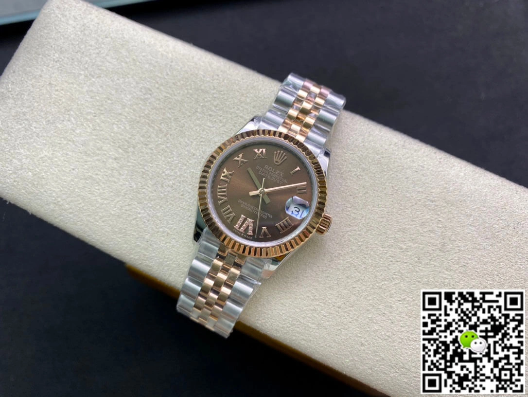 Rolex Datejust M278271-0004 31MM EW Factory 1:1 Best Edition Replica Watch Brown Diamond Dial