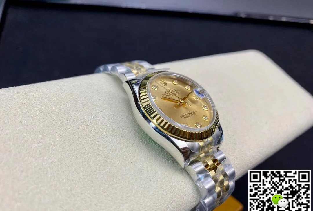 Rolex Datejust M278273-0026 31MM EW Factory 1:1 Best Edition Replica Watch Gold Diamond Bezel
