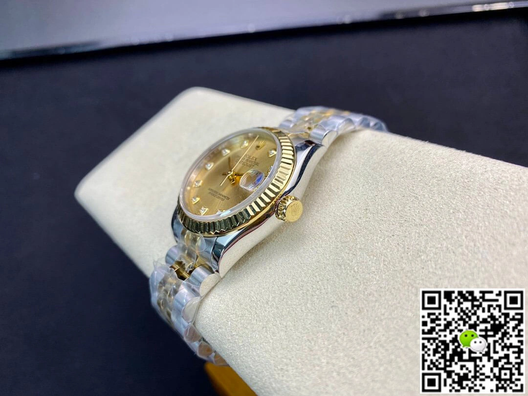 Rolex Datejust M278273-0026 31MM EW Factory 1:1 Best Edition Replica Watch Gold Diamond Bezel