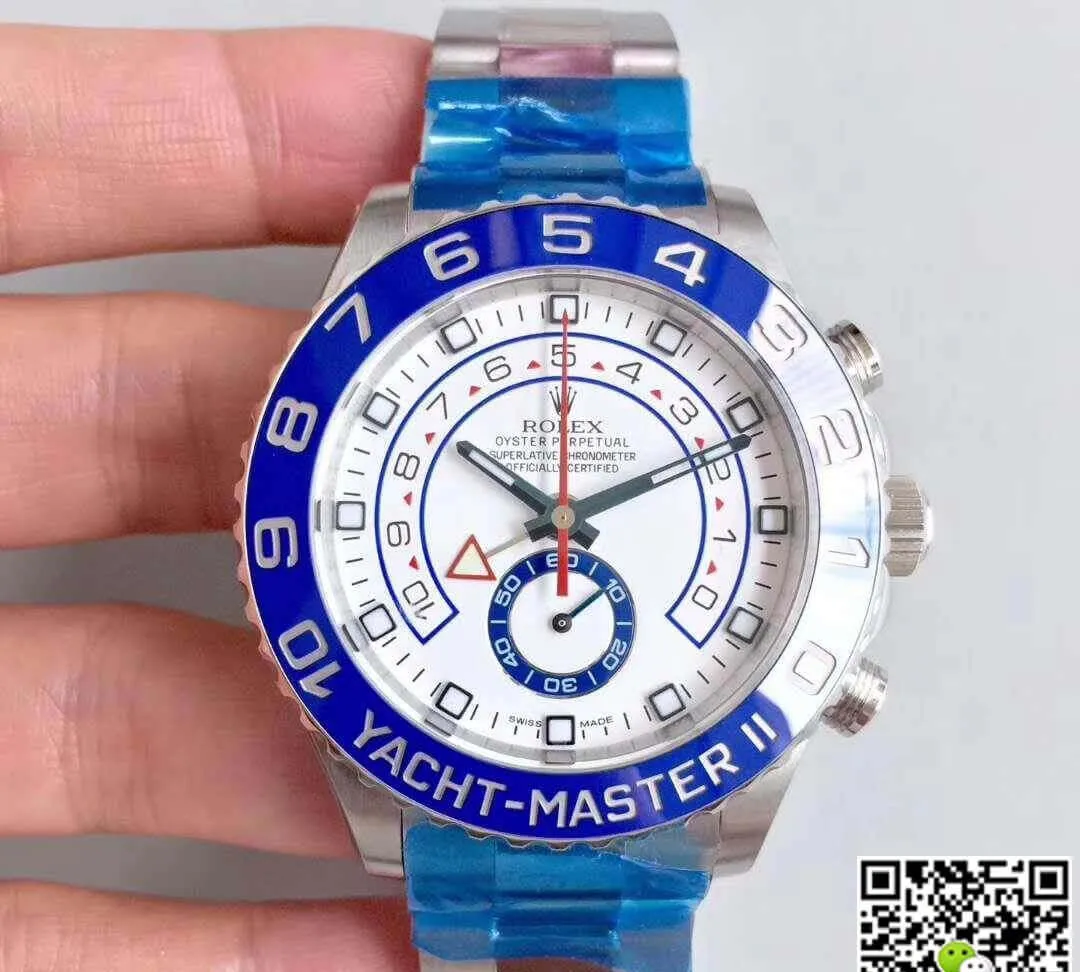 Rolex Yacht-Master II 116680 JF Factory 1:1 Best Edition Replica Watch Swiss ETA7750 White Dial