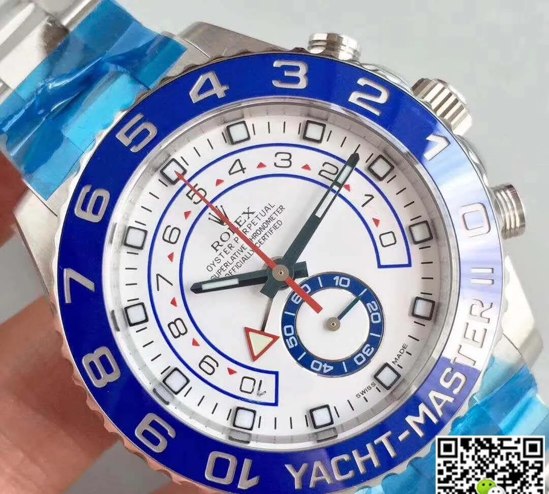 Rolex Yacht-Master II 116680 JF Factory 1:1 Best Edition Replica Watch Swiss ETA7750 White Dial