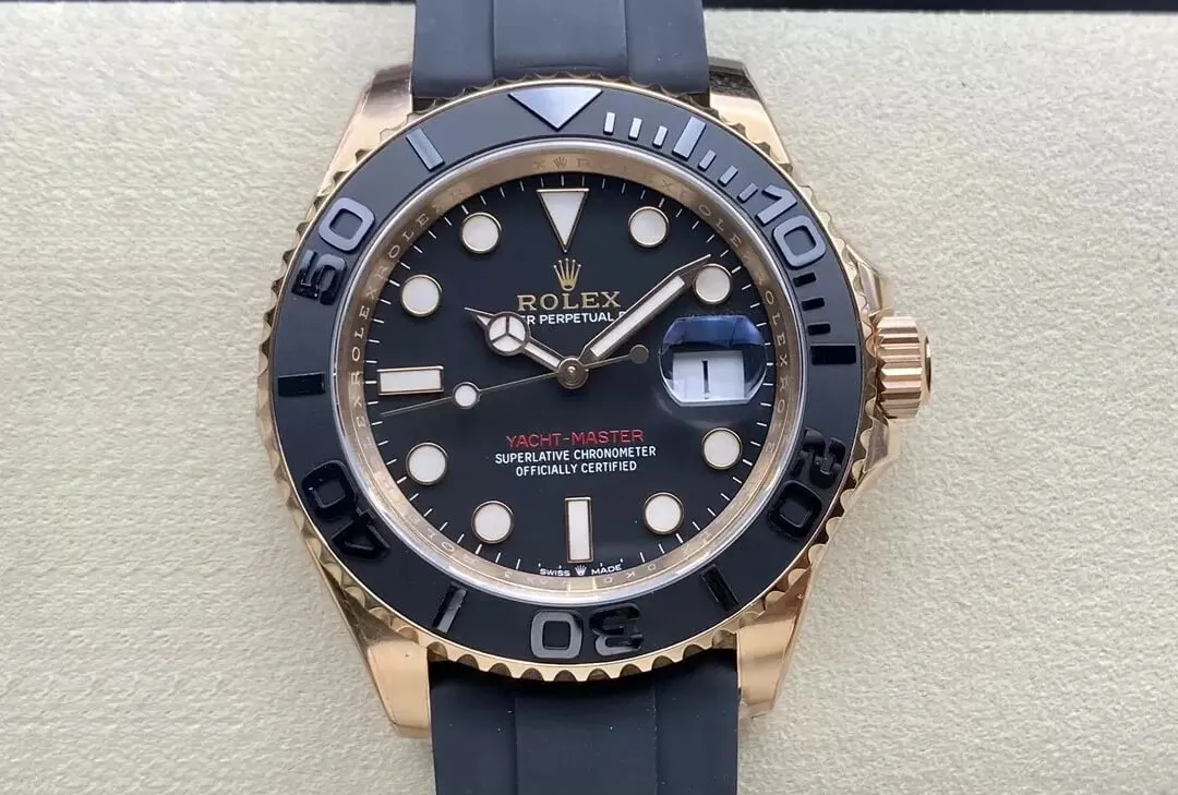 Rolex Yacht Master M126655-0002 Clean Factory 1:1 Best Edition Replica Watch Black Rubber Strap