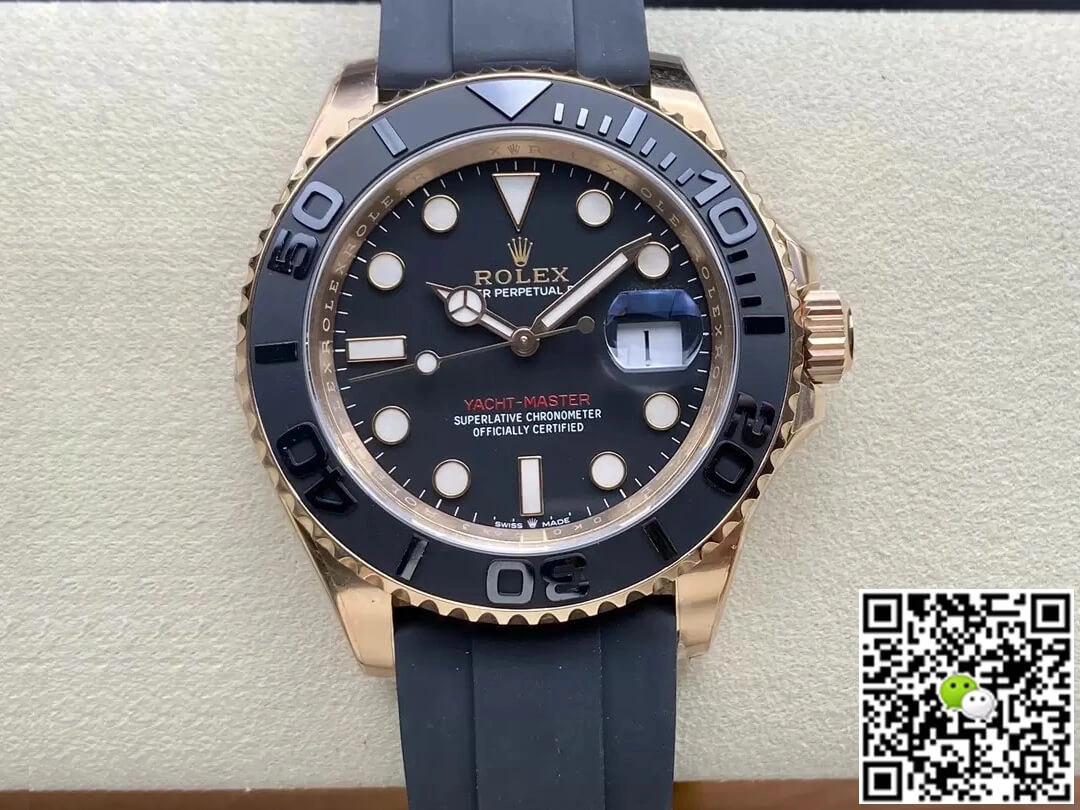Rolex Yacht Master M126655-0002 Clean Factory 1:1 Best Edition Replica Watch Black Rubber Strap