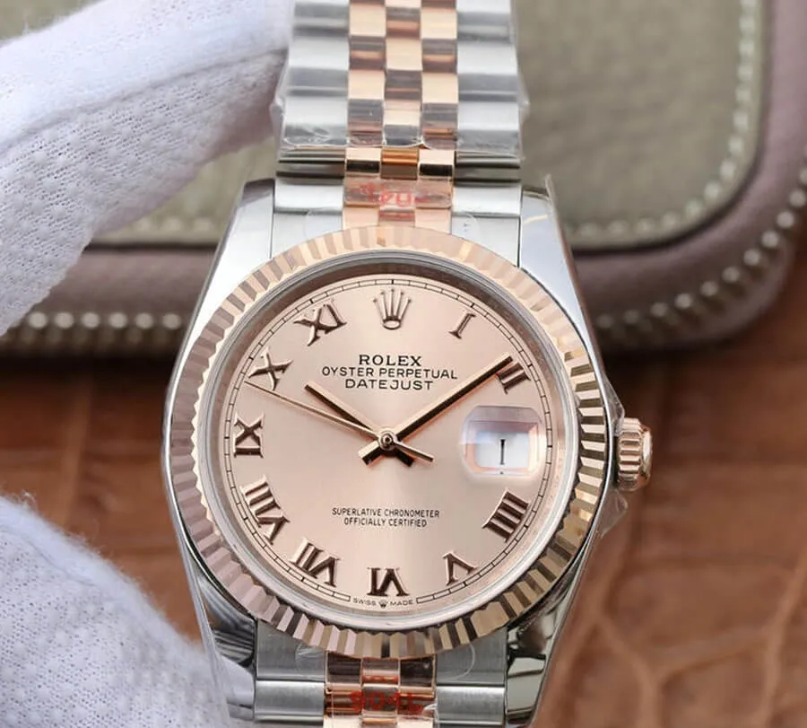 Rolex Datejust 116231 36MM GM Factory 1:1 Best Edition Replica Watch Pink Stainless Steel Dial