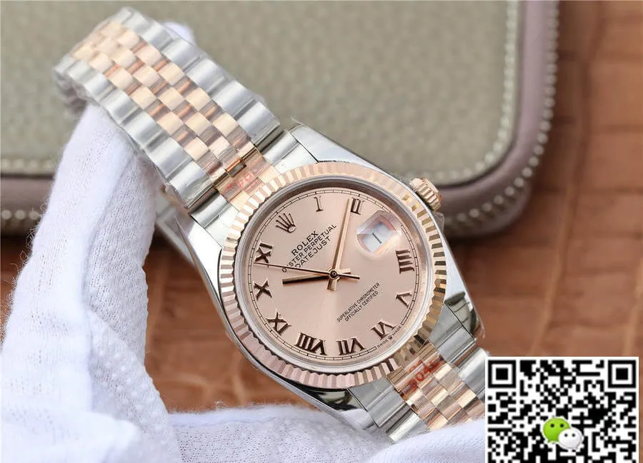 Rolex Datejust 116231 36MM GM Factory 1:1 Best Edition Replica Watch Pink Stainless Steel Dial