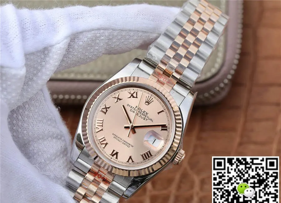 Rolex Datejust 116231 36MM GM Factory 1:1 Best Edition Replica Watch Pink Stainless Steel Dial