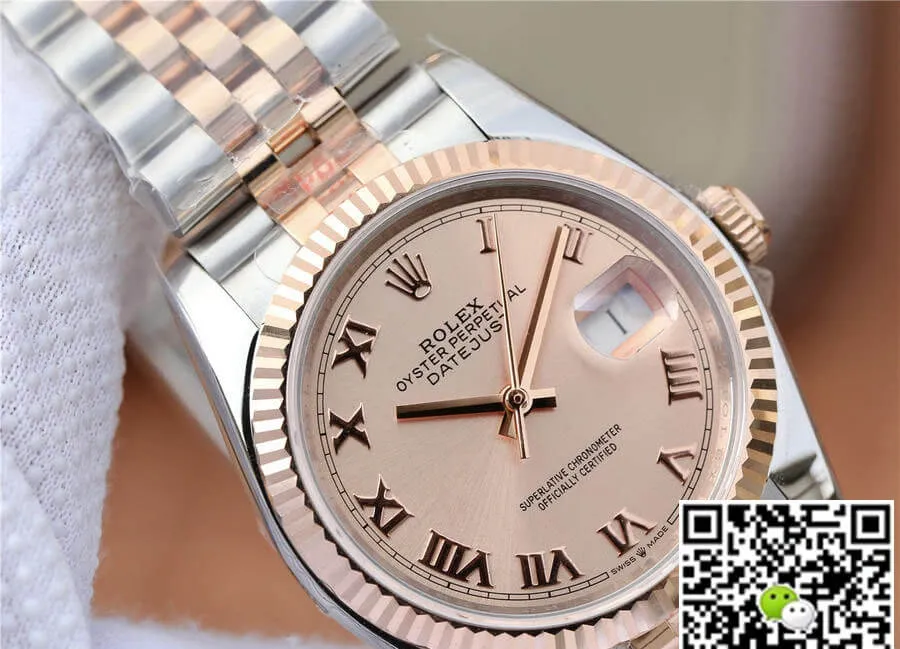 Rolex Datejust 116231 36MM GM Factory 1:1 Best Edition Replica Watch Pink Stainless Steel Dial