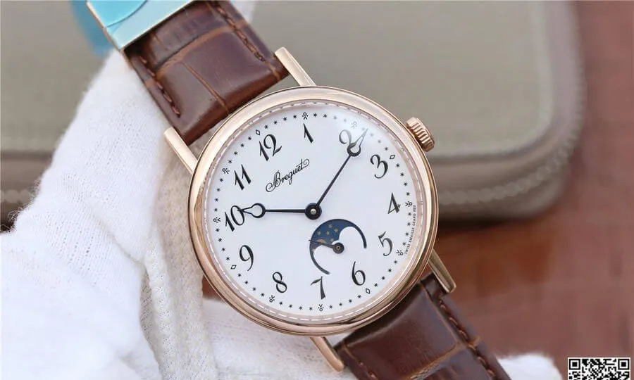 Breguet Classique Moonphase 9087BB TW Factory 1:1 Best Edition Replica Watch White Dial