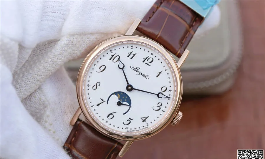 Breguet Classique Moonphase 9087BB TW Factory 1:1 Best Edition Replica Watch White Dial