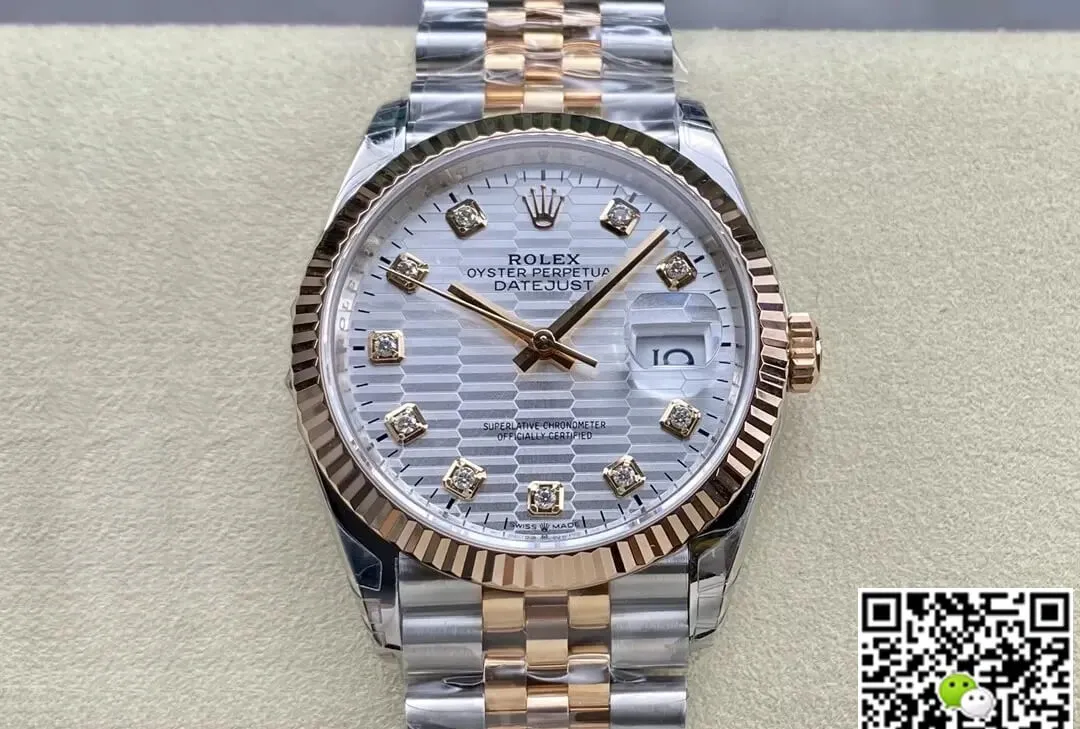 Rolex Datejust M126231-0039 36MM VS Factory 1:1 Best Edition Replica Watch Silver Diamond Dial