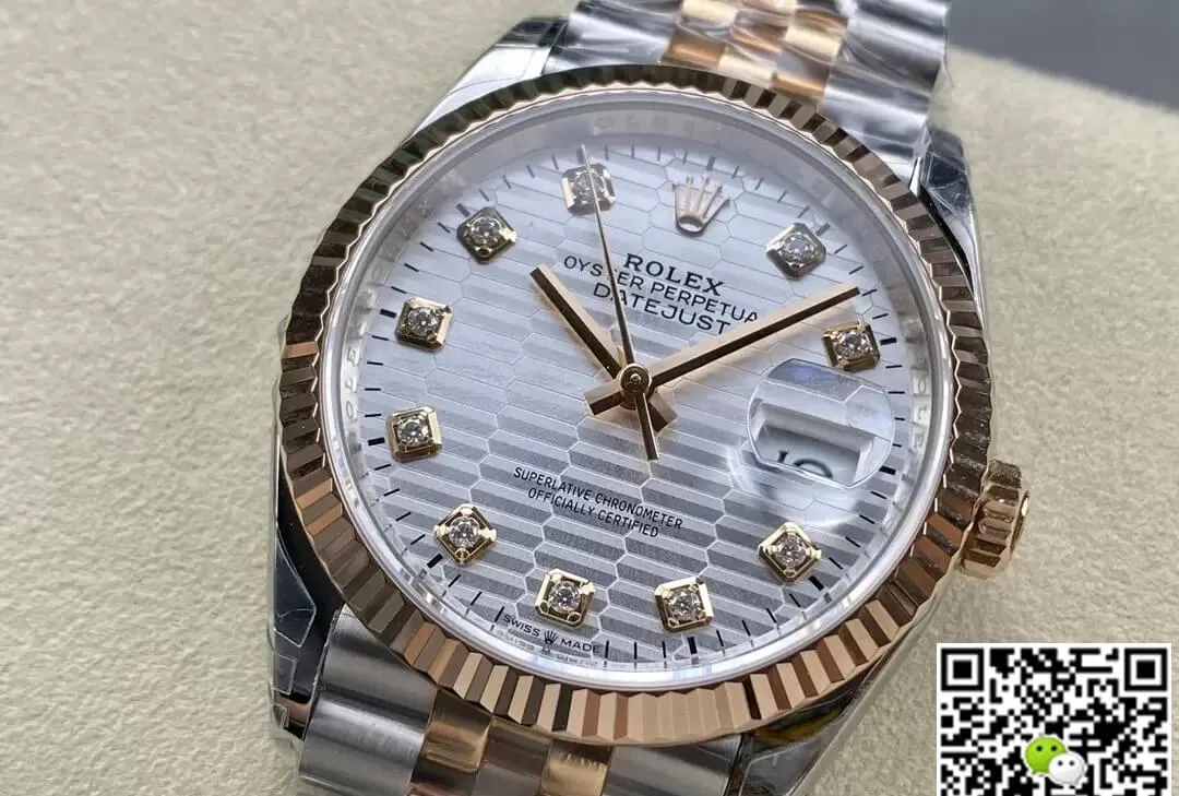 Rolex Datejust M126231-0039 36MM VS Factory 1:1 Best Edition Replica Watch Silver Diamond Dial
