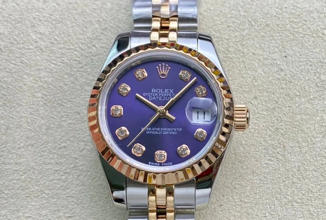 Rolex Datejust M279171-0015 28MM BP Factory 1:1 Best Edition Replica Watch Purple Diamond Dial