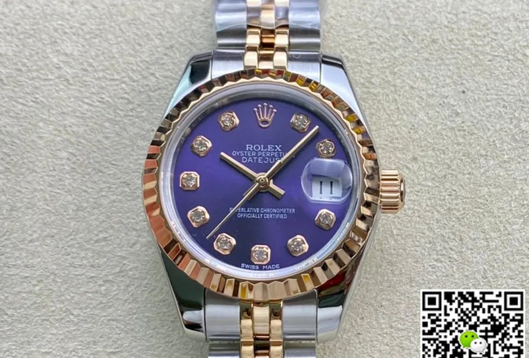 Rolex Datejust M279171-0015 28MM BP Factory 1:1 Best Edition Replica Watch Purple Diamond Dial