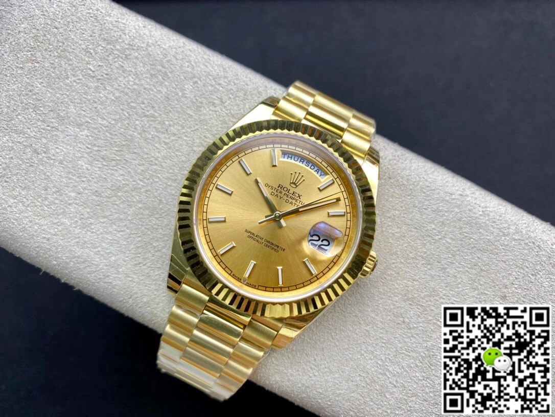 Rolex Day-Date M228238-0003 EW Factory 1:1 Best Edition Replica Watch Swiss ETA3255 Gold Dial