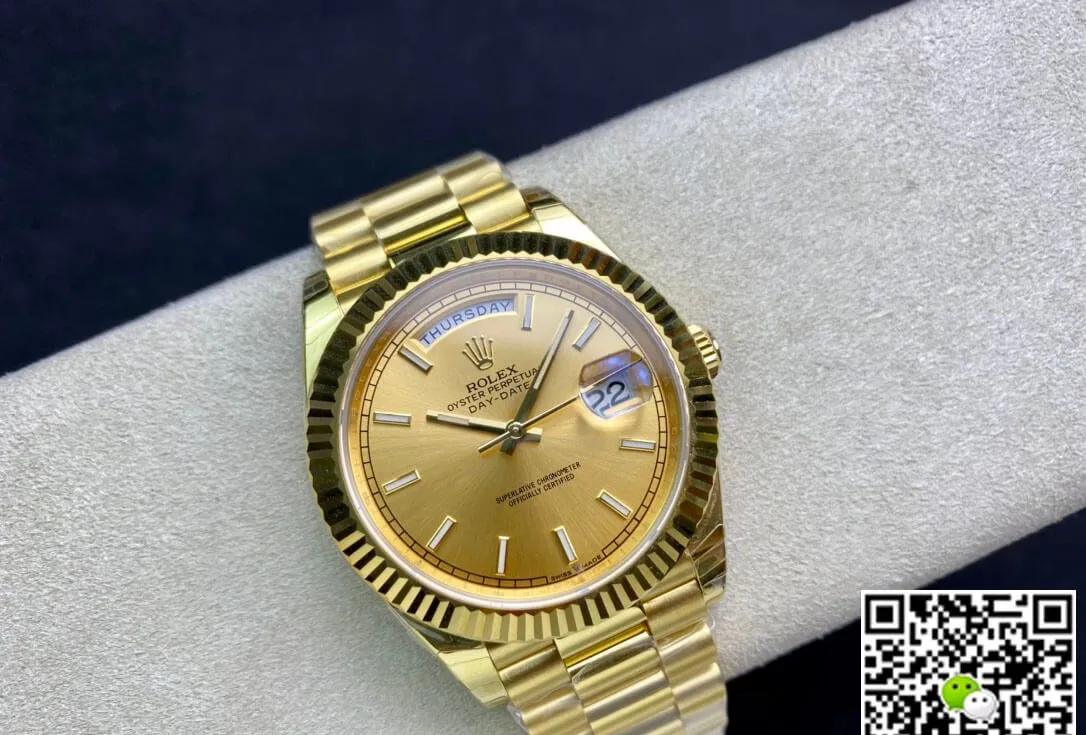 Rolex Day-Date M228238-0003 EW Factory 1:1 Best Edition Replica Watch Swiss ETA3255 Gold Dial