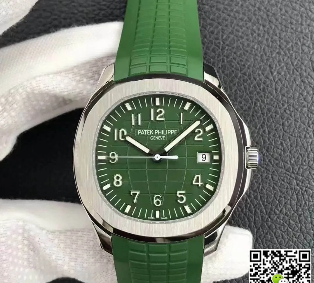 Patek Philippe Aquanaut 5168G 3K Factory 1:1 Best Edition Replica Watch Green Strap