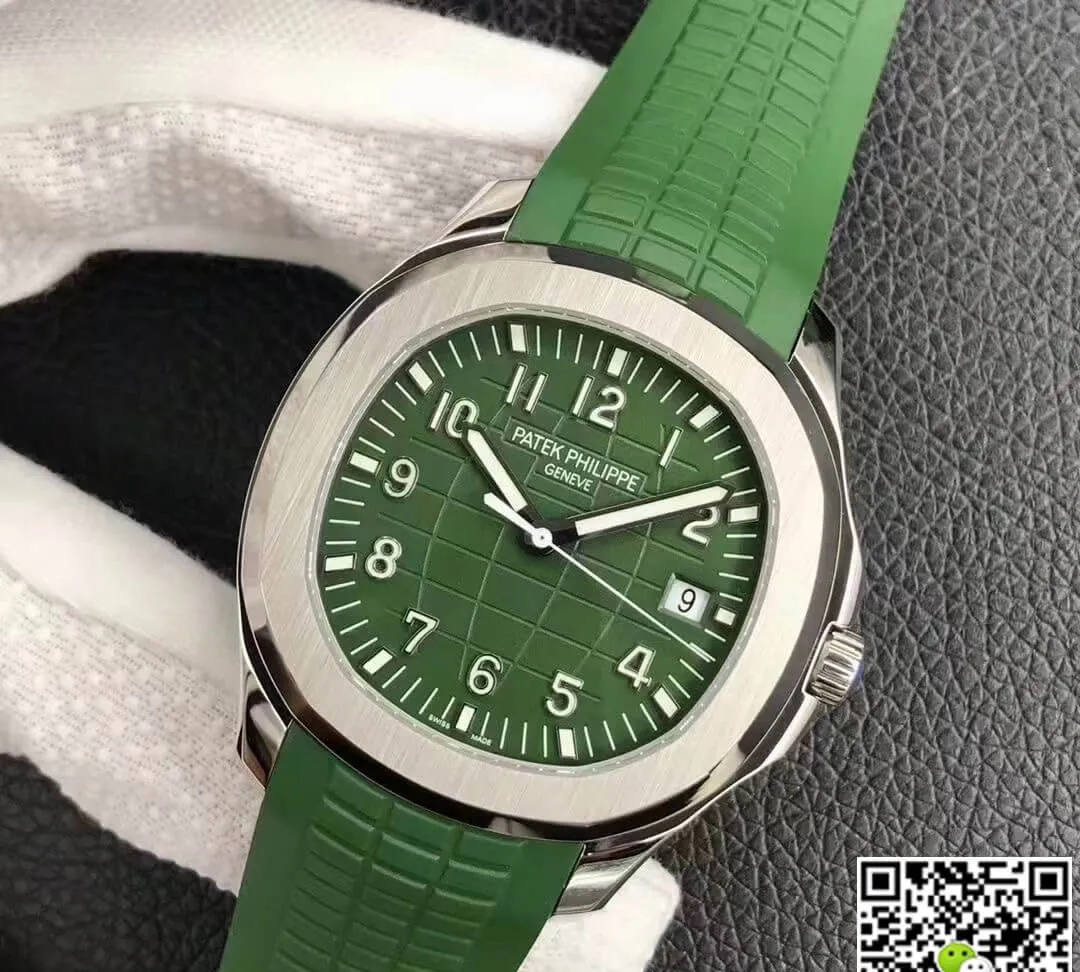 Patek Philippe Aquanaut 5168G 3K Factory 1:1 Best Edition Replica Watch Green Strap