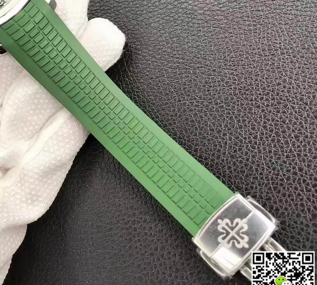 Patek Philippe Aquanaut 5168G 3K Factory 1:1 Best Edition Replica Watch Green Strap