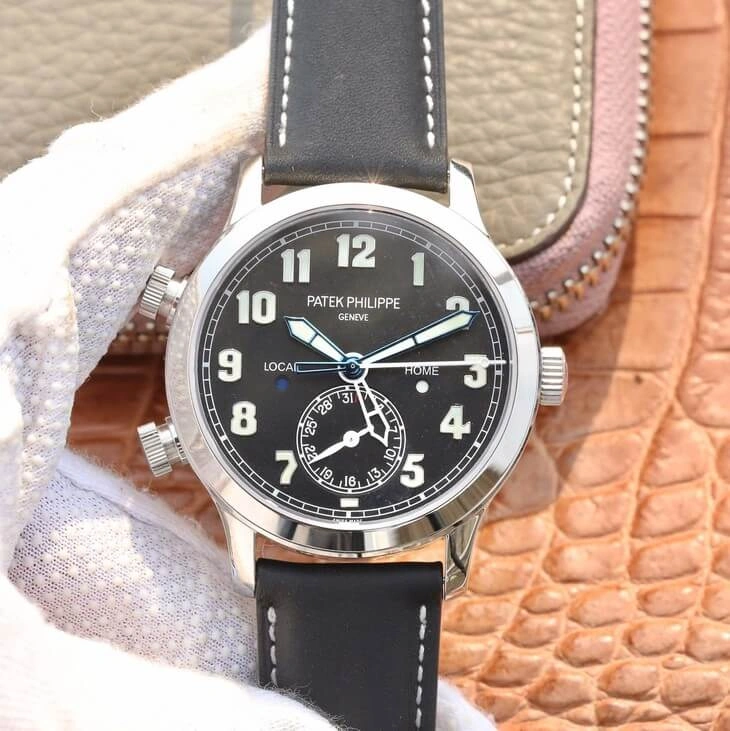 Patek Philippe Calatrava 5524 GR Factory 1:1 Best Edition Replica Watch Black Strap