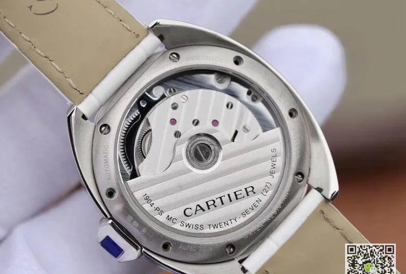 Cle De Cartier Automatic 35mm Ladies WJCL0032 1:1 Best Edition Replica Watch Swiss ETA1847 White Strap