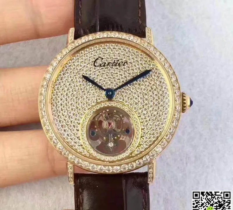 Cartier Rotonde HPI00588 Tourbillon 1:1 Best Edition Swiss Tourbillon Yellow Diamond
