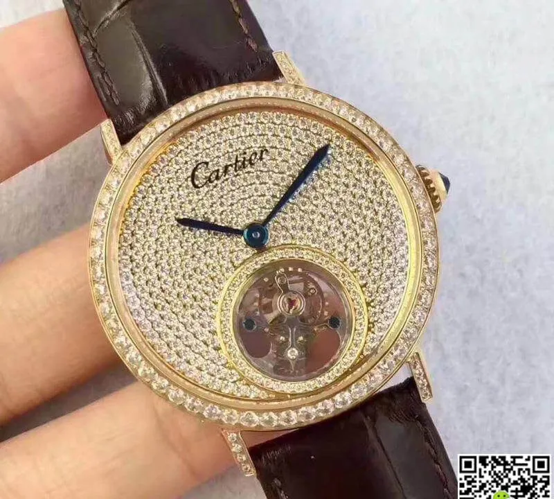 Cartier Rotonde HPI00588 Tourbillon 1:1 Best Edition Swiss Tourbillon Yellow Diamond
