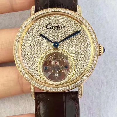Cartier Rotonde HPI00588 Tourbillon 1:1 Best Edition Swiss Tourbillon Yellow Diamond