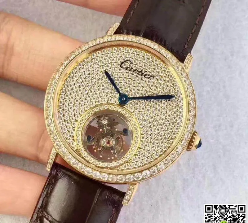 Cartier Rotonde HPI00588 Tourbillon 1:1 Best Edition Swiss Tourbillon Yellow Diamond