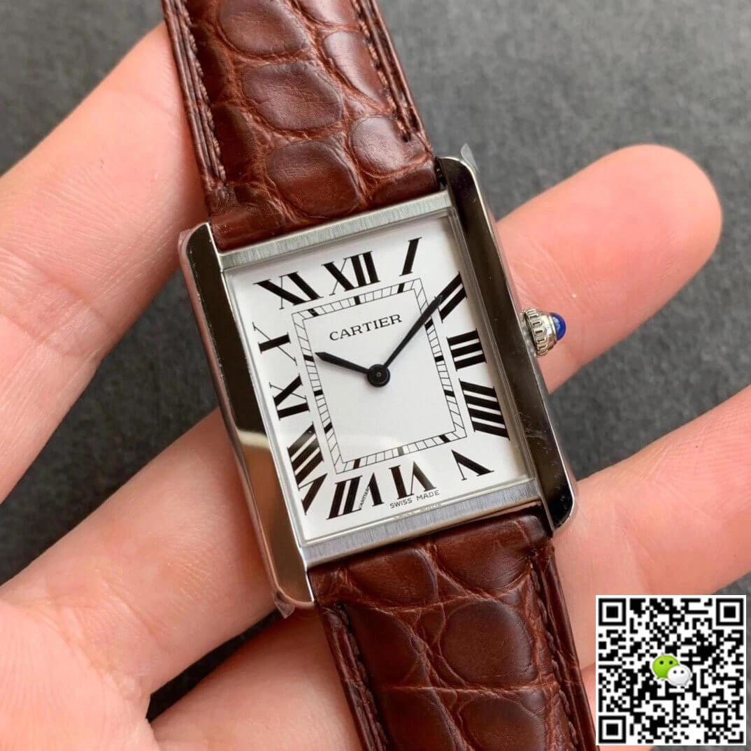 Cartier Tank WSTA0028 K11 Factory 1:1 Best Edition Replica Watch Brown Leather Strap