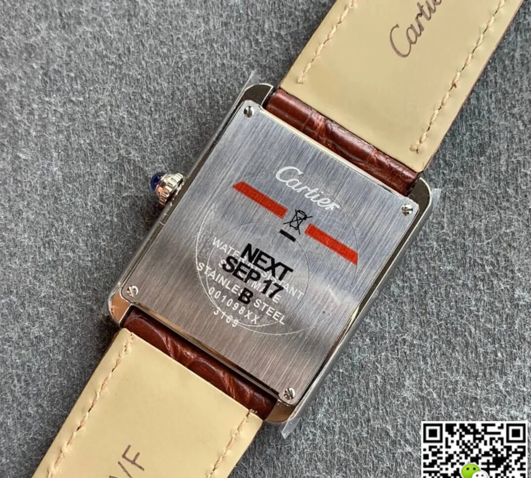 Cartier Tank WSTA0028 K11 Factory 1:1 Best Edition Replica Watch Brown Leather Strap