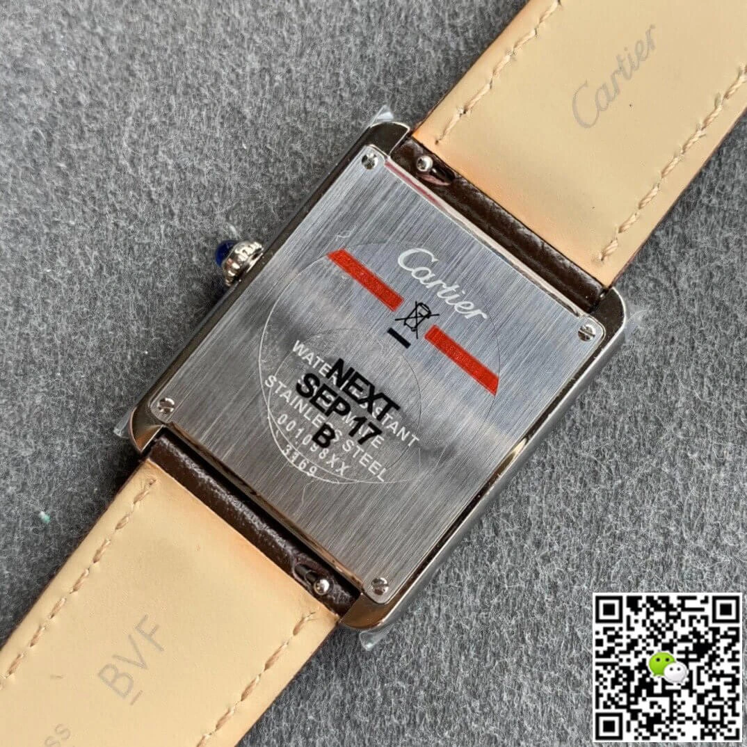 Cartier Tank WSTA0030 K11 Factory 1:1 Best Edition Replica Watch Black Leather Strap