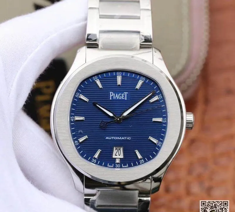 Piaget Polo’ S G0A41002 MKS Factory 1:1 Best Edition Replica Watch Blue Textured Dial On Stainless Steel Bracelet Swiss ETA 1110