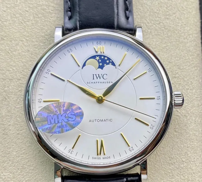 IWC Portofino Moon Phase IW459401 MKS Factory 1:1 Best Edition Replica Watch Black Strap